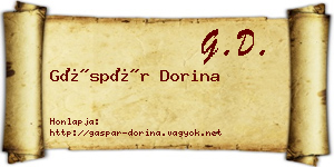 Gáspár Dorina névjegykártya